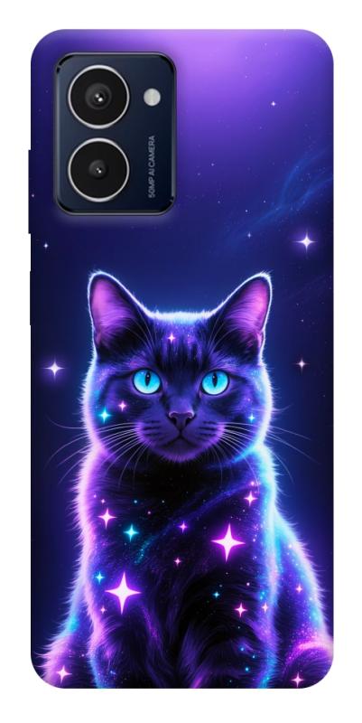 Чехол itsPrint Galaxy purple cat для HMD Pulse Pro, животные, купить оптом с доставкой