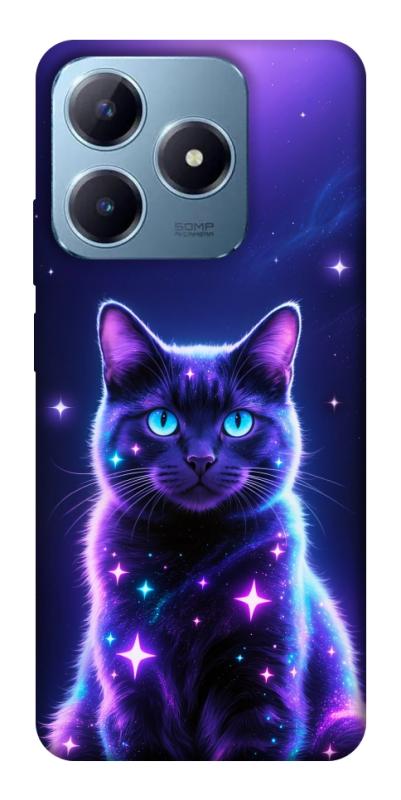Чехол itsPrint Galaxy purple cat для Realme C63 4G, животные, купить оптом с доставкой