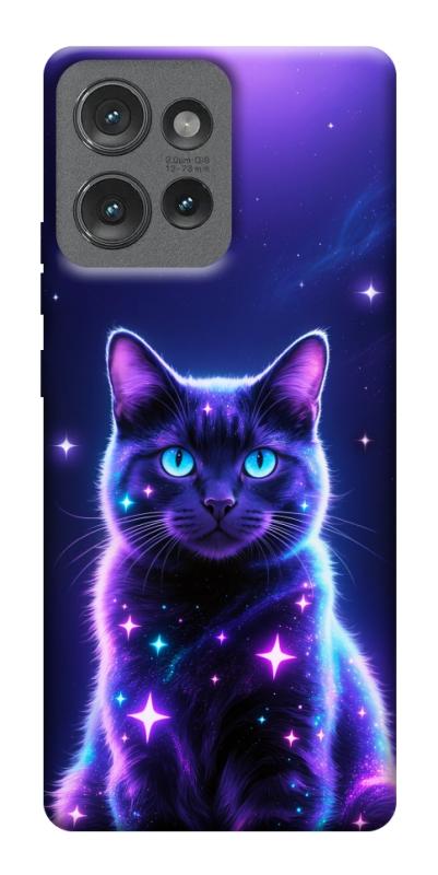 Чехол itsPrint Galaxy purple cat для Motorola Edge 50, котики, купить оптом с доставкой