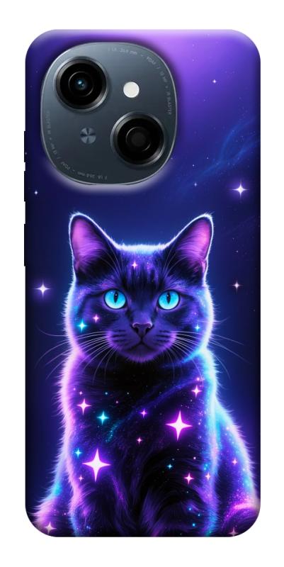 Чехол itsPrint Galaxy purple cat для TECNO Spark Go 1, животные, купить оптом с доставкой
