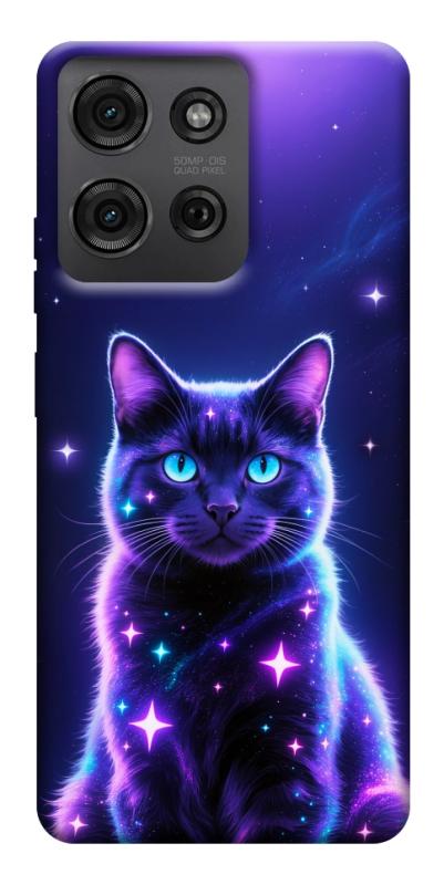 Чехол itsPrint Galaxy purple cat для Motorola Moto G75 5G, животные, купить оптом с доставкой