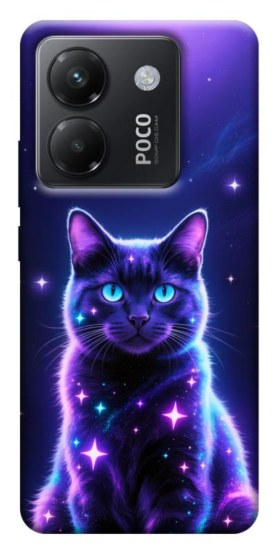 Чехол itsPrint Galaxy purple cat для Xiaomi Poco M7 Pro 5G, животные, купить оптом с доставкой