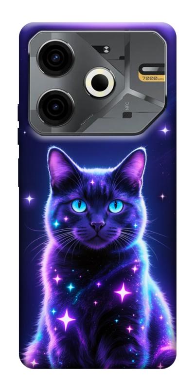 Чохол itsPrint Galaxy purple cat для TECNO Pova 6 Neo (LI6), котики, купити оптом з доставкою