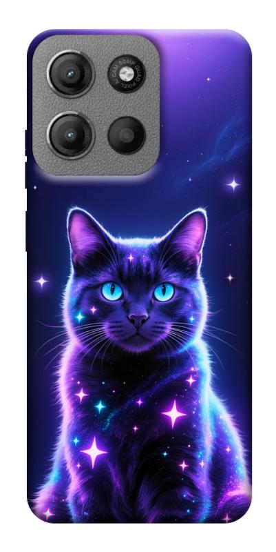 Чехол itsPrint Galaxy purple cat для Motorola Moto G15 4G, животные, купить оптом с доставкой