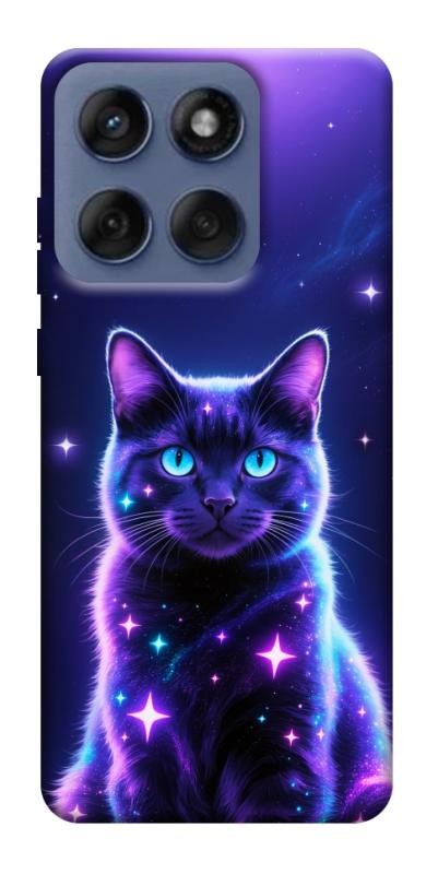 Чохол itsPrint Galaxy purple cat для Motorola Edge 60 Fusion, котики, купити оптом з доставкою