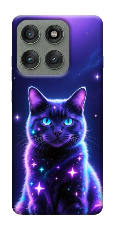 Чехол itsPrint Galaxy purple cat для Motorola Edge 60 Pro, котики, купить оптом с доставкой