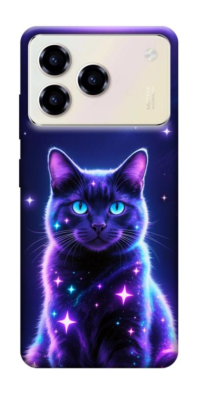 Чехол itsPrint Galaxy purple cat для ZTE Blade A76, котики, купить оптом с доставкой