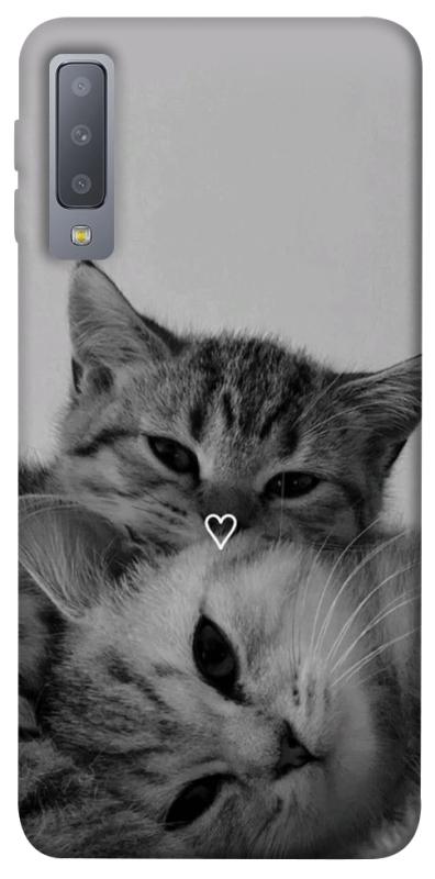 Чехол itsPrint Grey cats для Samsung A750 Galaxy A7 (2018), котики, купить оптом с доставкой
