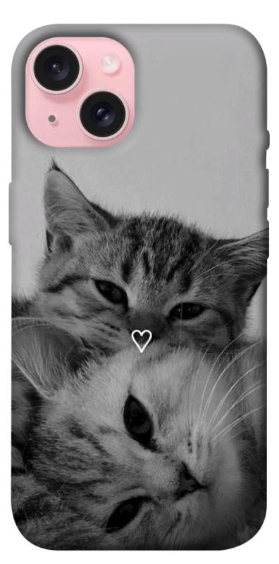 Чехол itsPrint Grey cats для Apple iPhone 15 (6.1"), животные, купить оптом с доставкой