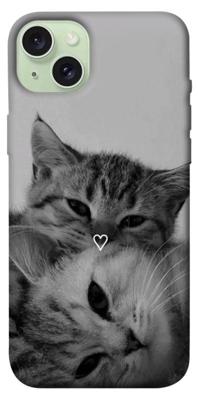 Чохол itsPrint Grey cats для Apple iPhone 15 Plus (6.7"), тварини, купити оптом з доставкою