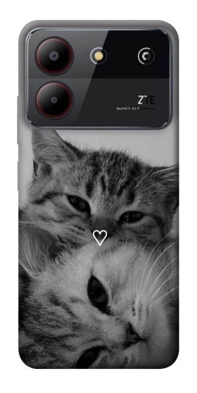 Чехол itsPrint Grey cats для ZTE Blade A54 4G, животные, купить оптом с доставкой