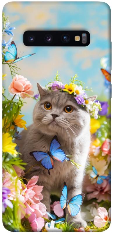 Чохол itsPrint Spring cat для Samsung Galaxy S10+, тварини, купити оптом з доставкою