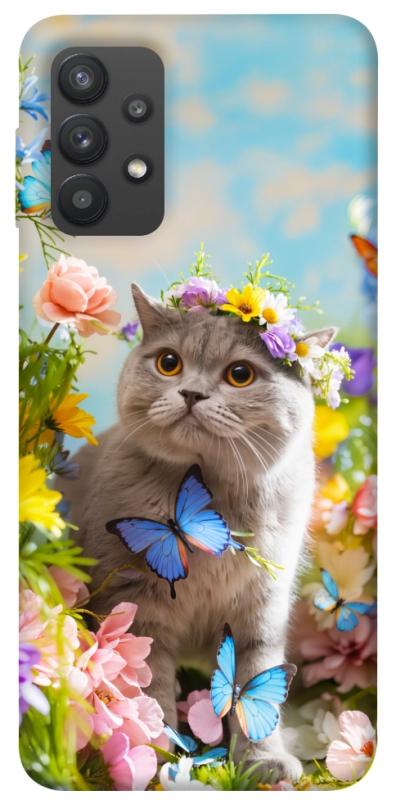 Чохол itsPrint Spring cat для Samsung Galaxy A32 (A325F) 4G, тварини, купити оптом з доставкою