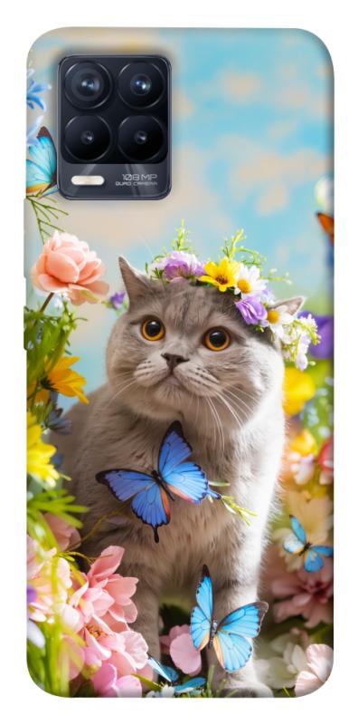 Чохол itsPrint Spring cat для Realme 8, тварини, купити оптом з доставкою