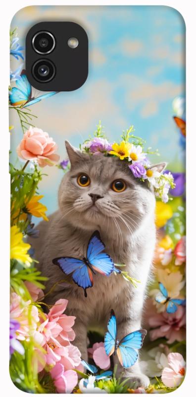 Чохол itsPrint Spring cat для Samsung Galaxy A03, тварини, купити оптом з доставкою