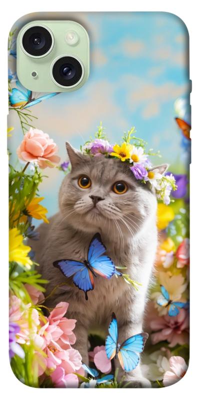 Чехол itsPrint Spring cat для Apple iPhone 15 Plus (6.7"), животные, купить оптом с доставкой