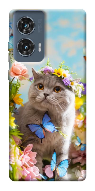 Чохол itsPrint Spring cat для Motorola Edge 50 Fusion, тварини, купити оптом з доставкою
