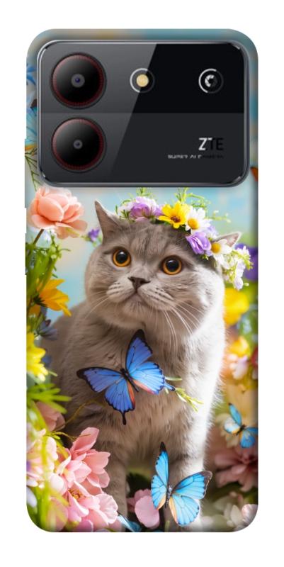 Чехол itsPrint Spring cat для ZTE Blade A54 4G, животные, купить оптом с доставкой