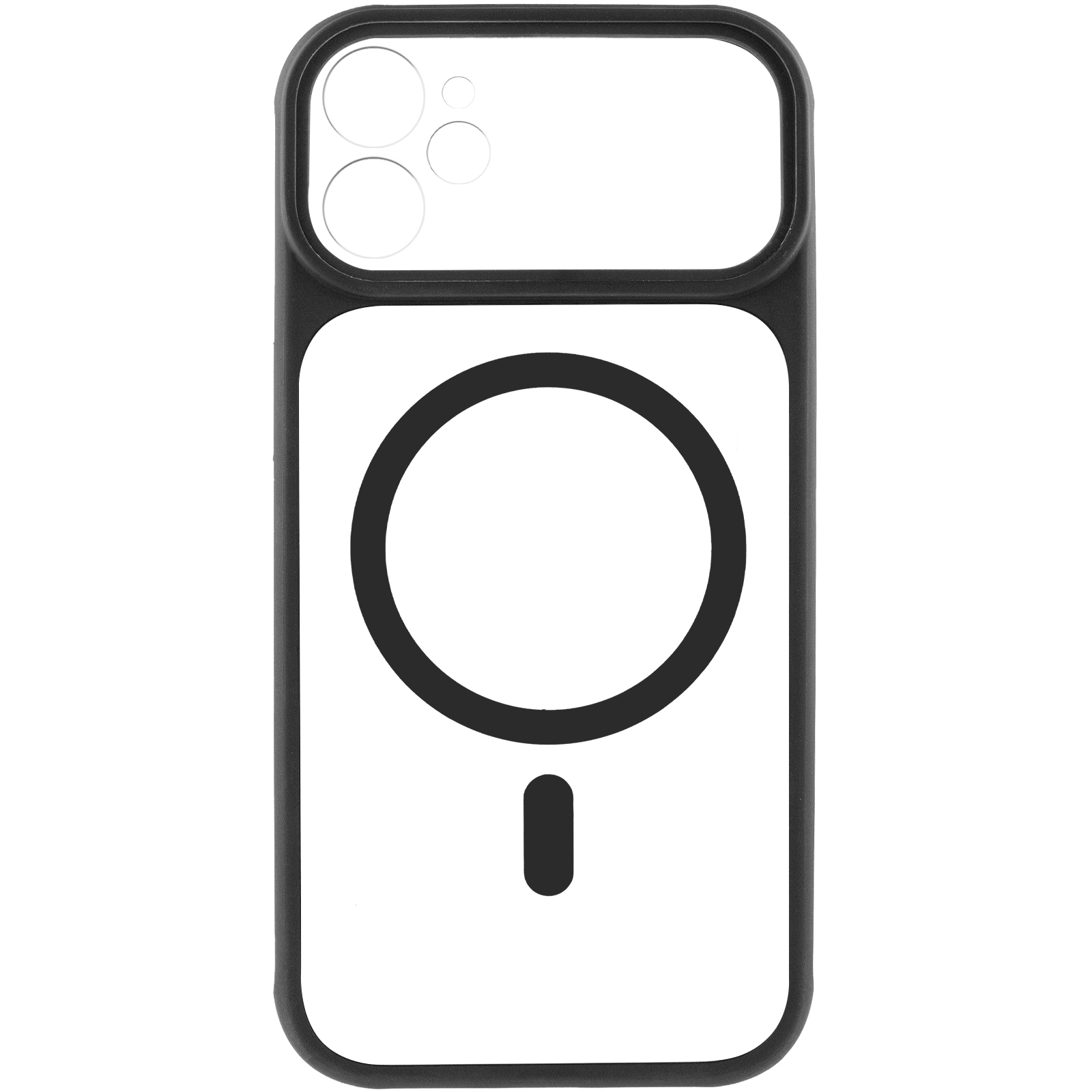 Чехол TPU+PC GETMAN Moon Clear with MagSafe для Apple iPhone 12 (6.1"), Black 2, TPU+PC, купить оптом с доставкой