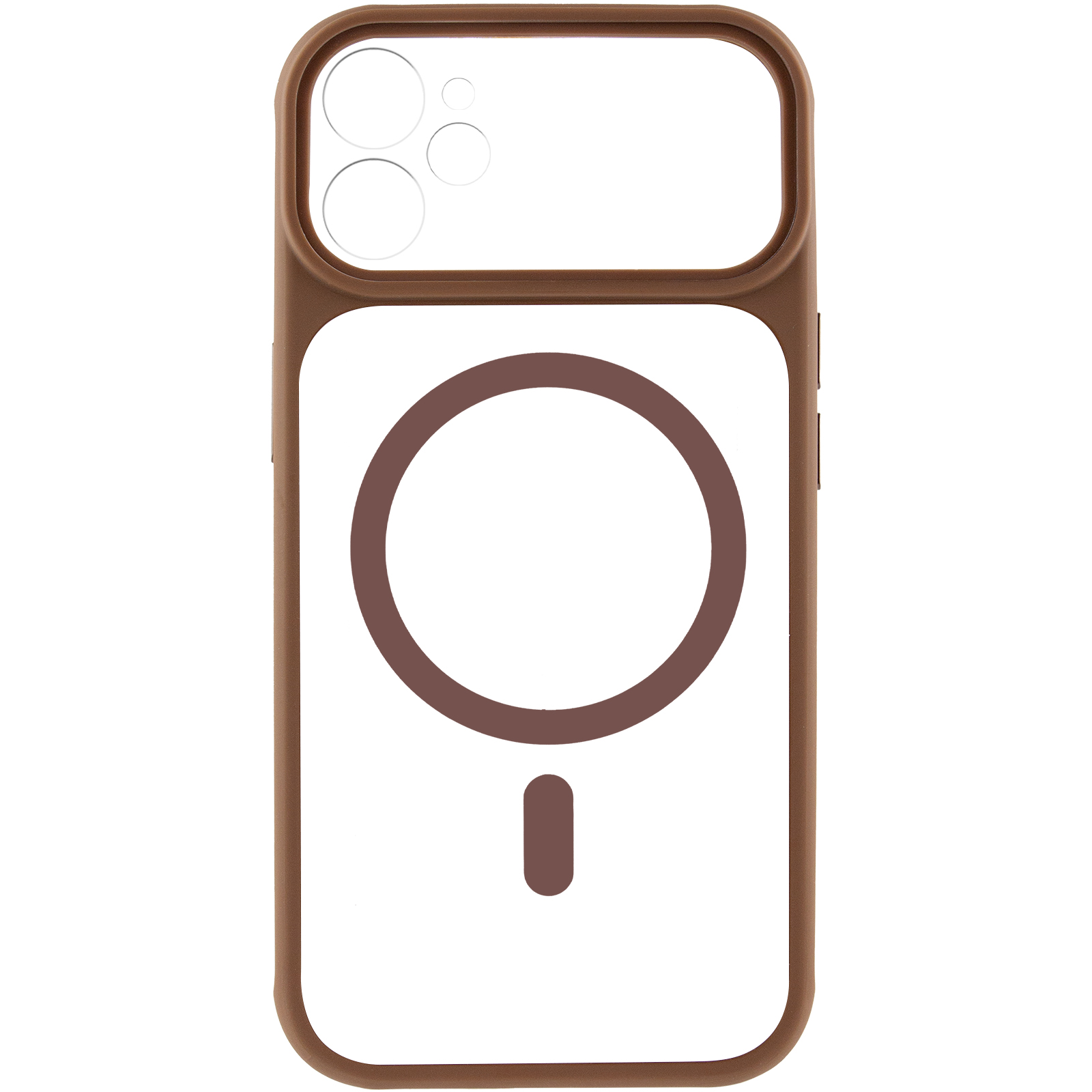 Чехол TPU+PC GETMAN Moon Clear with MagSafe для Apple iPhone 12 (6.1"), Brown 1, TPU+PC, купить оптом с доставкой