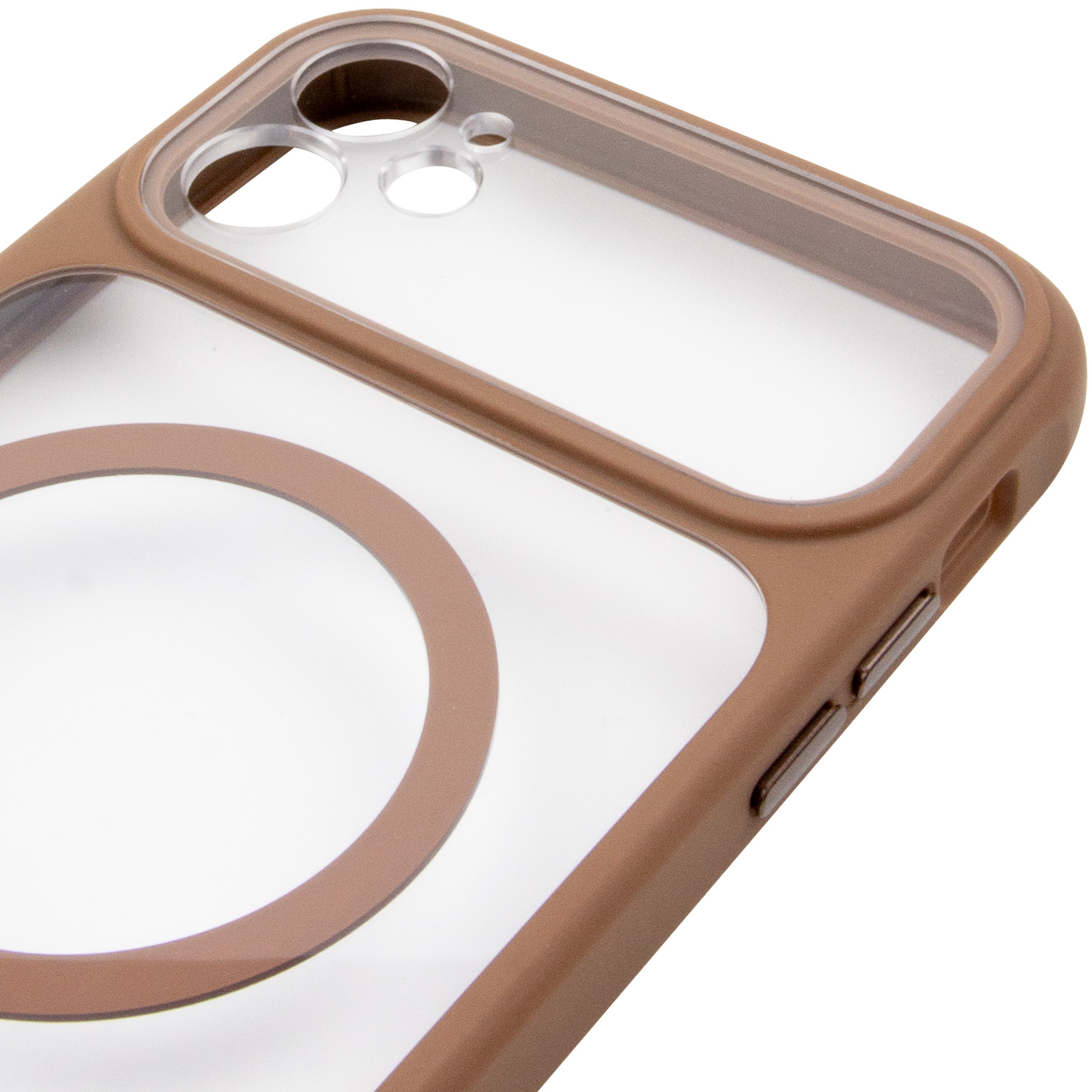 Чехол TPU+PC GETMAN Moon Clear with MagSafe для Apple iPhone 12 (6.1"), Brown 4, TPU+PC, купить оптом с доставкой