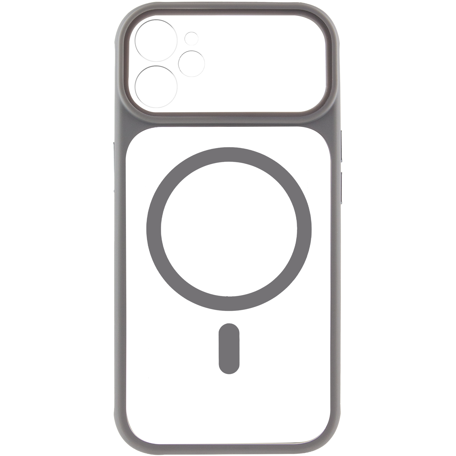 Чехол TPU+PC GETMAN Moon Clear with MagSafe для Apple iPhone 12 (6.1"), Grey 1, TPU+PC, купить оптом с доставкой