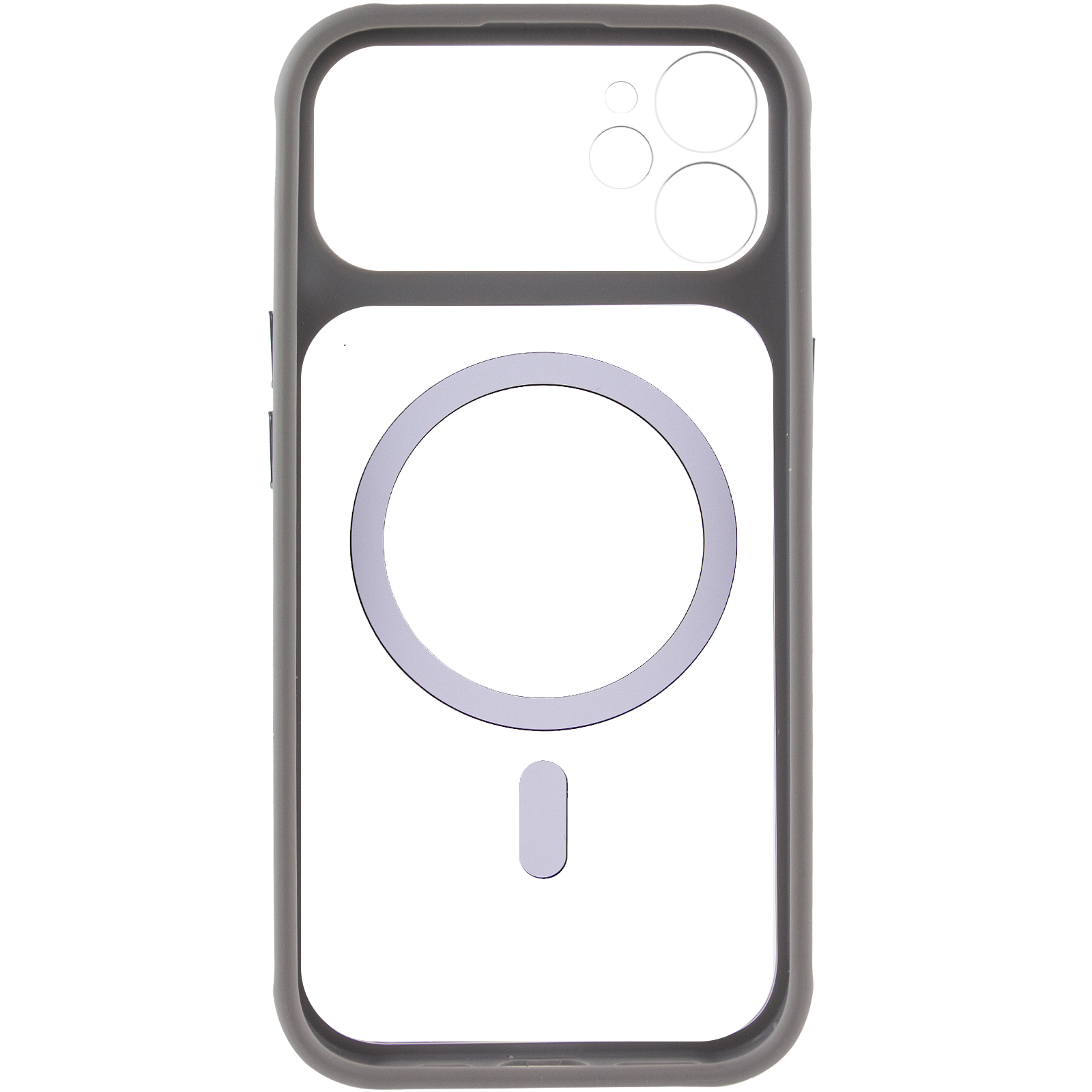 Чехол TPU+PC GETMAN Moon Clear with MagSafe для Apple iPhone 12 (6.1"), Grey 2, TPU+PC, купить оптом с доставкой