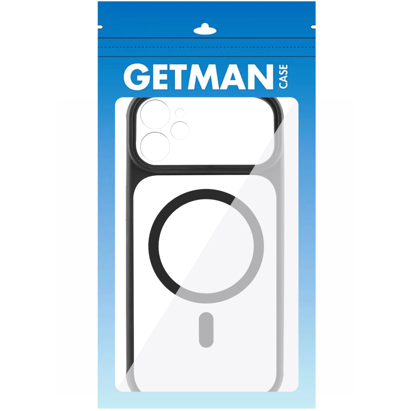 Чехол TPU+PC GETMAN Moon Clear with MagSafe для Apple iPhone 12 Pro (6.1"), Black 1, TPU+PC, купить оптом с доставкой