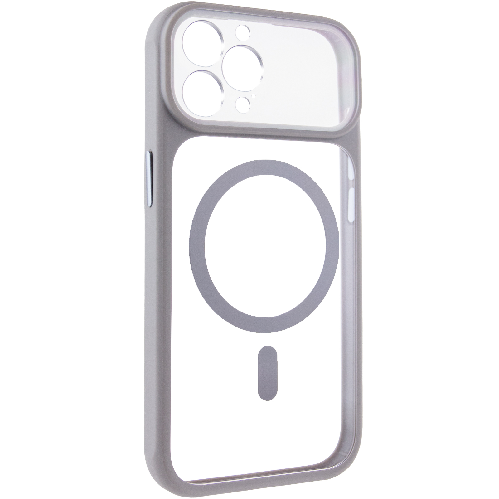 Чехол TPU+PC GETMAN Moon Clear with MagSafe для Apple iPhone 12 Pro (6.1"), Grey, TPU+PC, купить оптом с доставкой