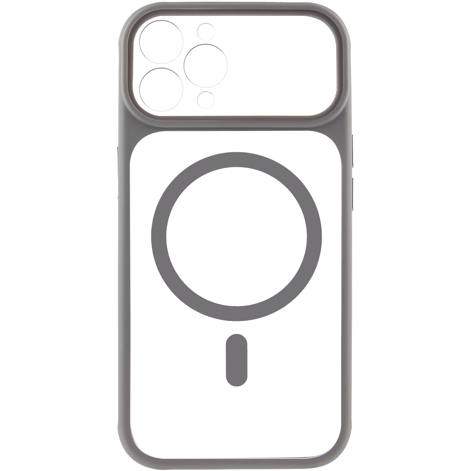 Чехол TPU+PC GETMAN Moon Clear with MagSafe для Apple iPhone 12 Pro (6.1"), Grey 1, TPU+PC, купить оптом с доставкой