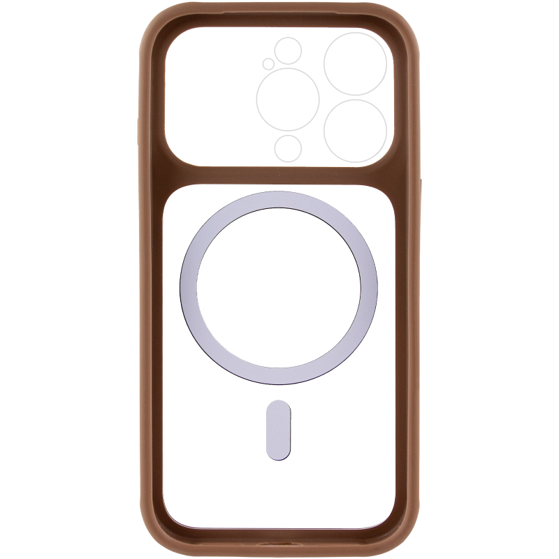 Чехол TPU+PC GETMAN Moon Clear with MagSafe для Apple iPhone 13 Pro Max (6.7"), Brown 2, TPU+PC, купить оптом с доставкой