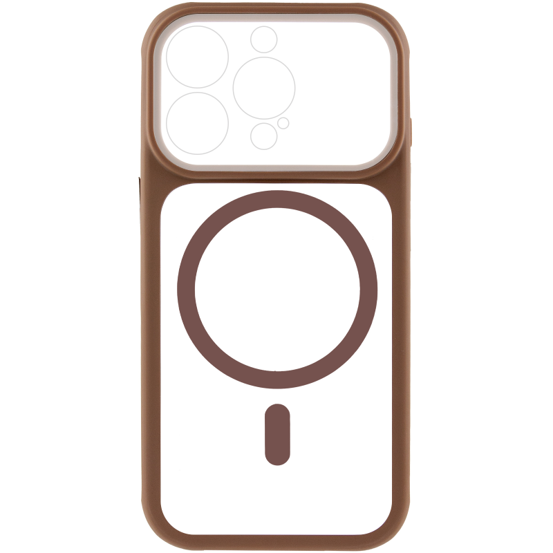 Чехол TPU+PC GETMAN Moon Clear with MagSafe для Apple iPhone 13 Pro (6.1"), Brown 1, TPU+PC, купить оптом с доставкой