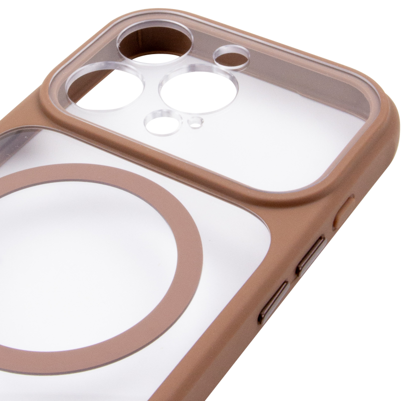 Чехол TPU+PC GETMAN Moon Clear with MagSafe для Apple iPhone 13 Pro (6.1"), Brown 3, TPU+PC, купить оптом с доставкой