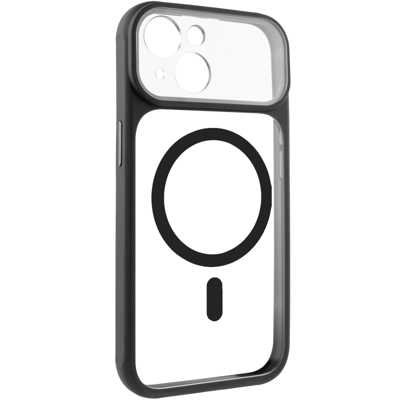 Чехол TPU+PC GETMAN Moon Clear with MagSafe для Apple iPhone 13 (6.1"), Black, TPU+PC, купить оптом с доставкой