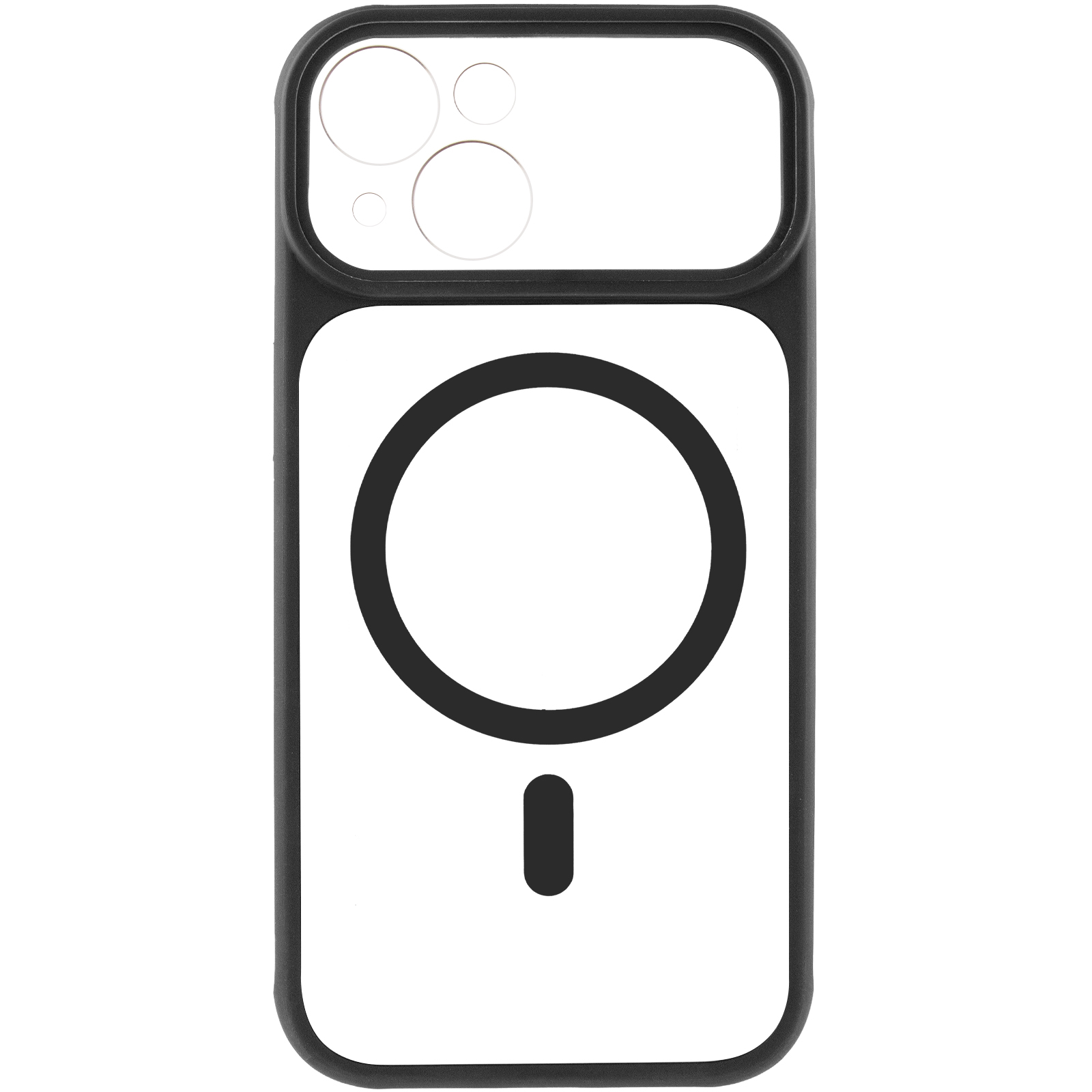 Чехол TPU+PC GETMAN Moon Clear with MagSafe для Apple iPhone 13 (6.1"), Black 2, TPU+PC, купить оптом с доставкой