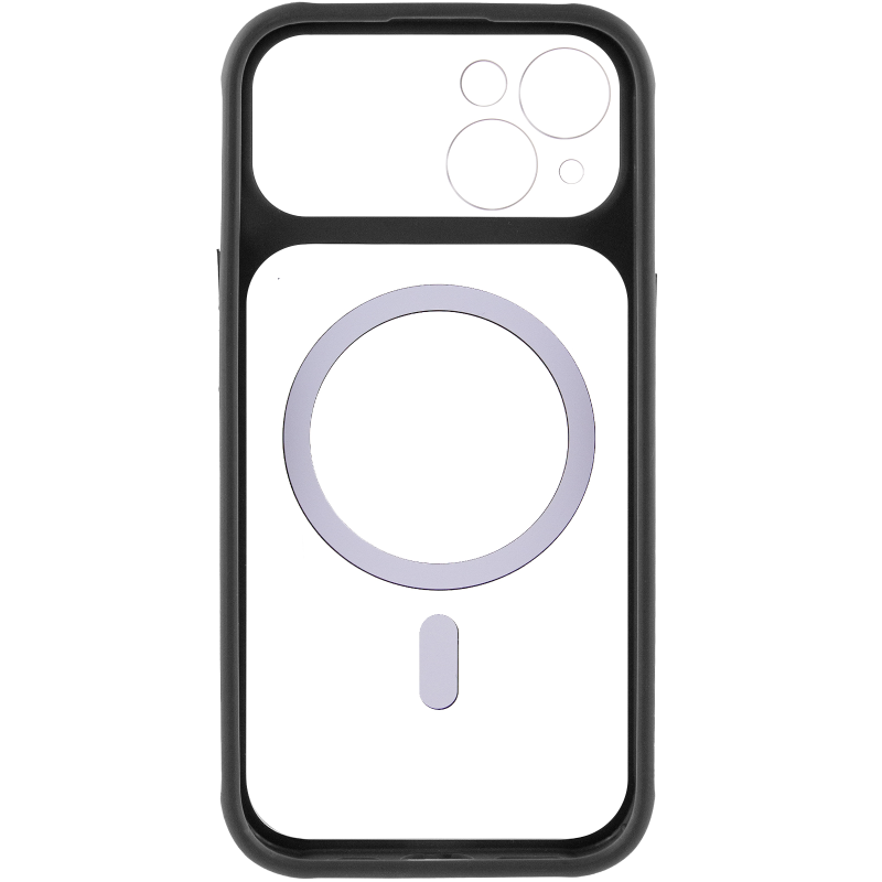 Чехол TPU+PC GETMAN Moon Clear with MagSafe для Apple iPhone 13 (6.1"), Black 3, TPU+PC, купить оптом с доставкой