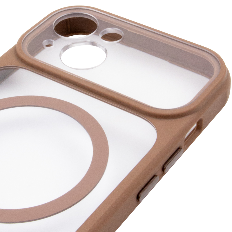 Чехол TPU+PC GETMAN Moon Clear with MagSafe для Apple iPhone 13 (6.1"), Brown 3, TPU+PC, купить оптом с доставкой