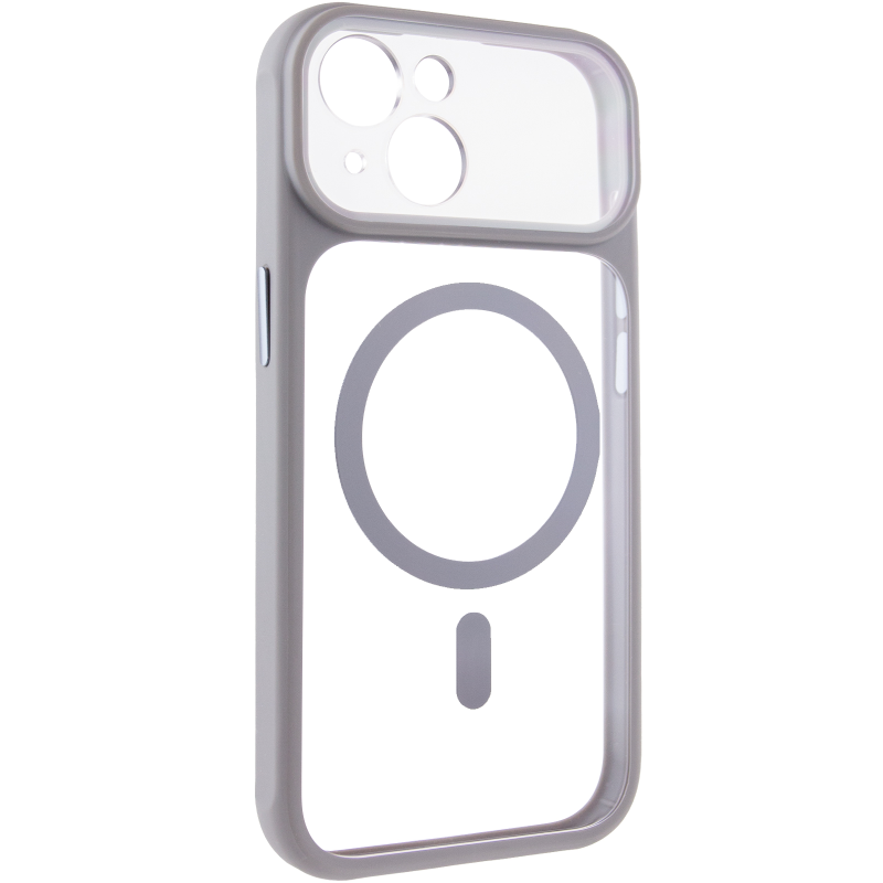 Чехол TPU+PC GETMAN Moon Clear with MagSafe для Apple iPhone 13 (6.1"), Grey, TPU+PC, купить оптом с доставкой