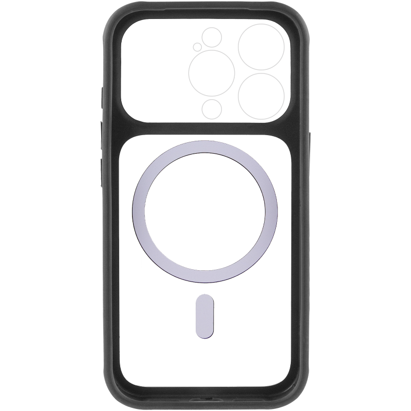 Чехол TPU+PC GETMAN Moon Clear with MagSafe для Apple iPhone 14 Pro (6.1"), Black 3, TPU+PC, купить оптом с доставкой