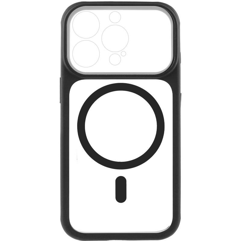 Чехол TPU+PC GETMAN Moon Clear with MagSafe для Apple iPhone 14 Pro Max (6.7"), Black 2, TPU+PC, купить оптом с доставкой
