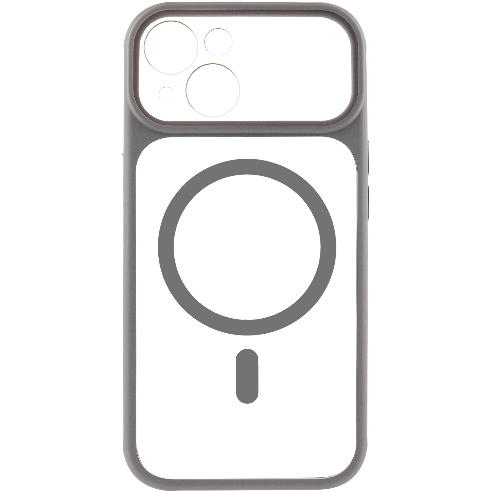 Чехол TPU+PC GETMAN Moon Clear with MagSafe для Apple iPhone 14 (6.1"), Grey 1, TPU+PC, купить оптом с доставкой