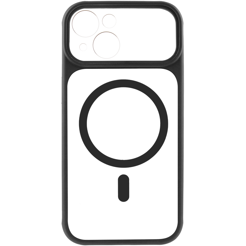 Чохол TPU+PC GETMAN Moon Clear with MagSafe для Apple iPhone 15 (6.1"), Black 2, TPU+PC, купити оптом з доставкою