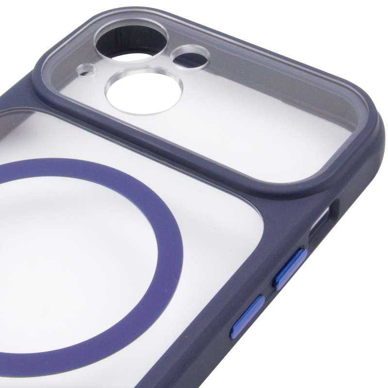 Чохол TPU+PC GETMAN Moon Clear with MagSafe для Apple iPhone 15 (6.1"), Blue 3, TPU+PC, купити оптом з доставкою