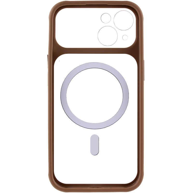 Чохол TPU+PC GETMAN Moon Clear with MagSafe для Apple iPhone 15 (6.1"), Brown 2, TPU+PC, купити оптом з доставкою