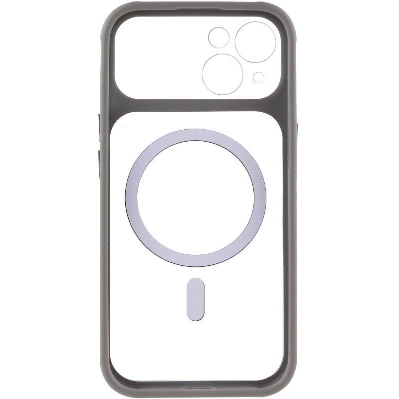 Чохол TPU+PC GETMAN Moon Clear with MagSafe для Apple iPhone 15 (6.1"), Grey 2, TPU+PC, купити оптом з доставкою