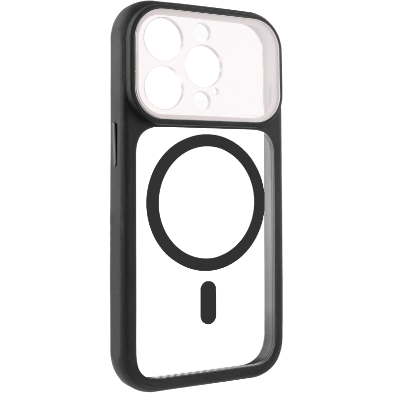 Чехол TPU+PC GETMAN Moon Clear with MagSafe для Apple iPhone 15 Pro Max (6.7"), Black, TPU+PC, купить оптом с доставкой