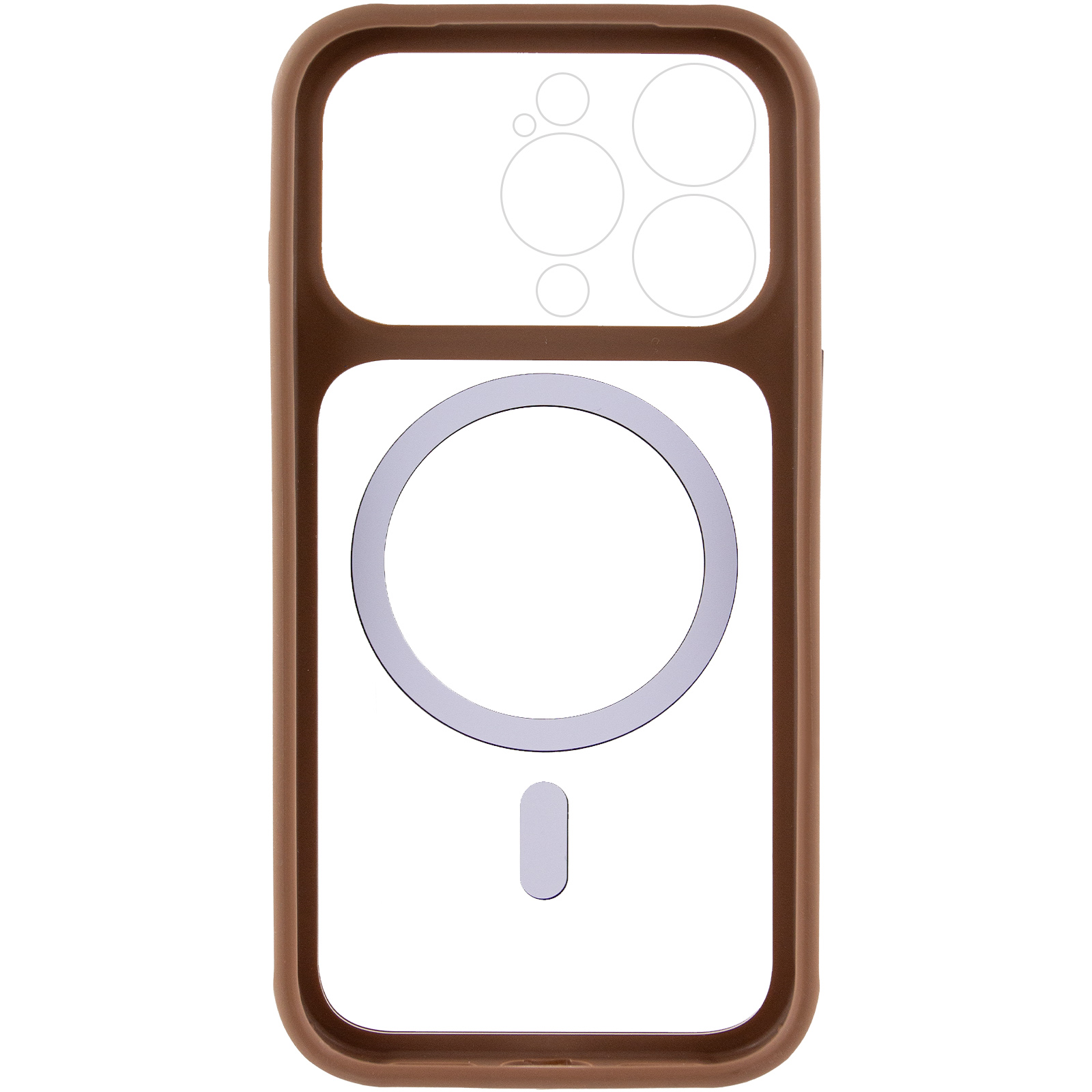 Чехол TPU+PC GETMAN Moon Clear with MagSafe для Apple iPhone 15 Pro Max (6.7"), Brown 2, TPU+PC, купить оптом с доставкой
