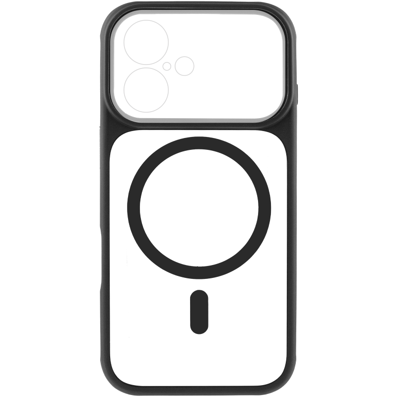 Чохол TPU+PC GETMAN Moon Clear with MagSafe для Apple iPhone 16 (6.1"), Black 2, TPU+PC, купити оптом з доставкою