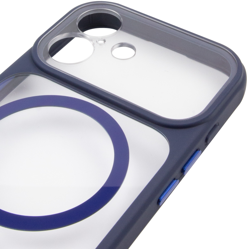 Чохол TPU+PC GETMAN Moon Clear with MagSafe для Apple iPhone 16 (6.1"), Blue 3, TPU+PC, купити оптом з доставкою
