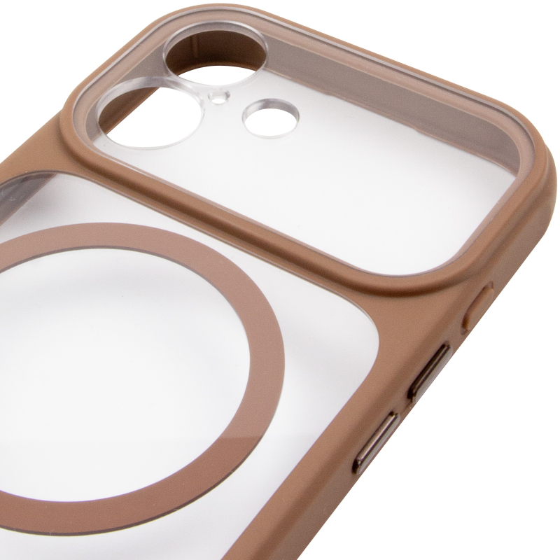 Чохол TPU+PC GETMAN Moon Clear with MagSafe для Apple iPhone 16 (6.1"), Brown 3, TPU+PC, купити оптом з доставкою